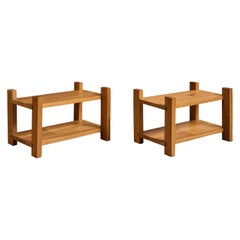Swedish Designer, Side Tables, Oak, Sweden, 1970s