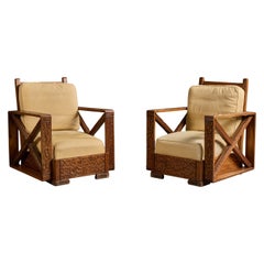 Diseñador argentino, Sillas de salón, Madera, Tela, Argentina, 1970s