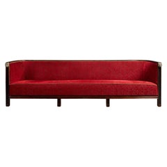 Birger Hahl, Sofa, Birch, Fabric, Metal, Finland, 1920s
