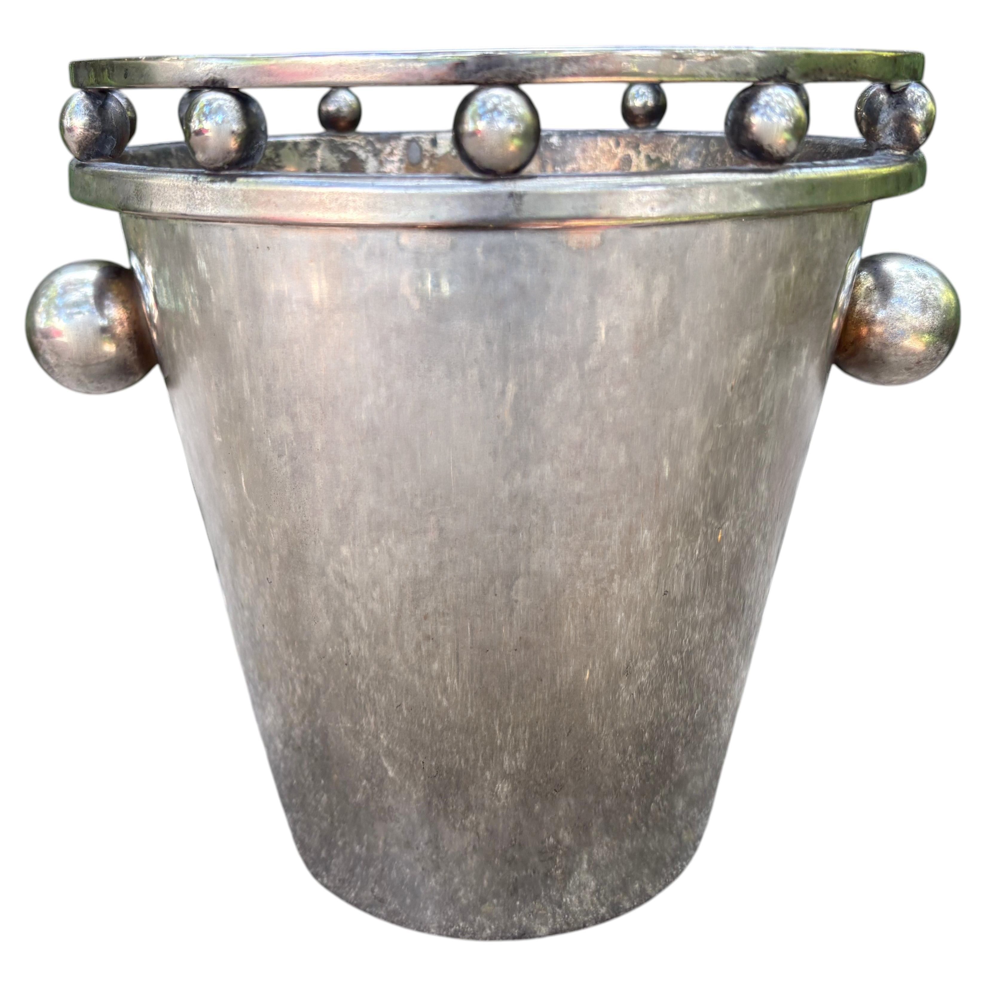 Pre-owned Buccellati Modernist Silver Plated Champagne Bucket Designed By Larry Laslo