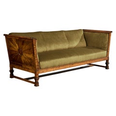 Axel Bäck, Sofa, Birke, Samt, Schweden, 1920er Jahre