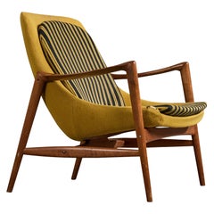 Rolf Rastad et Adolf Relling, fauteuil de salon, teck, tissu, Norvège, années 1950
