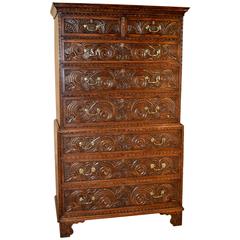 18th Century English Oak Chest on Chest 9