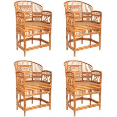 Set of Four "Brighton" Bamboo Armchairs