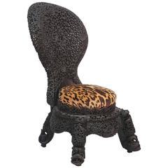 Superb Anglo-Indian "Slipper" Chair