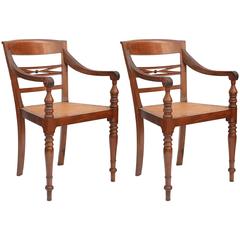 Pair of Colonial Indian Armchairs Pair of Colonial Indian Armchairs