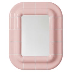 Espejo modular Lolita - Acabado rosa palo brillante inspirado en la cerámica