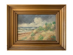 Søren Bach (b. 1917) – Danish Coastal Landscape with Dunes and Sea, Oil Painting