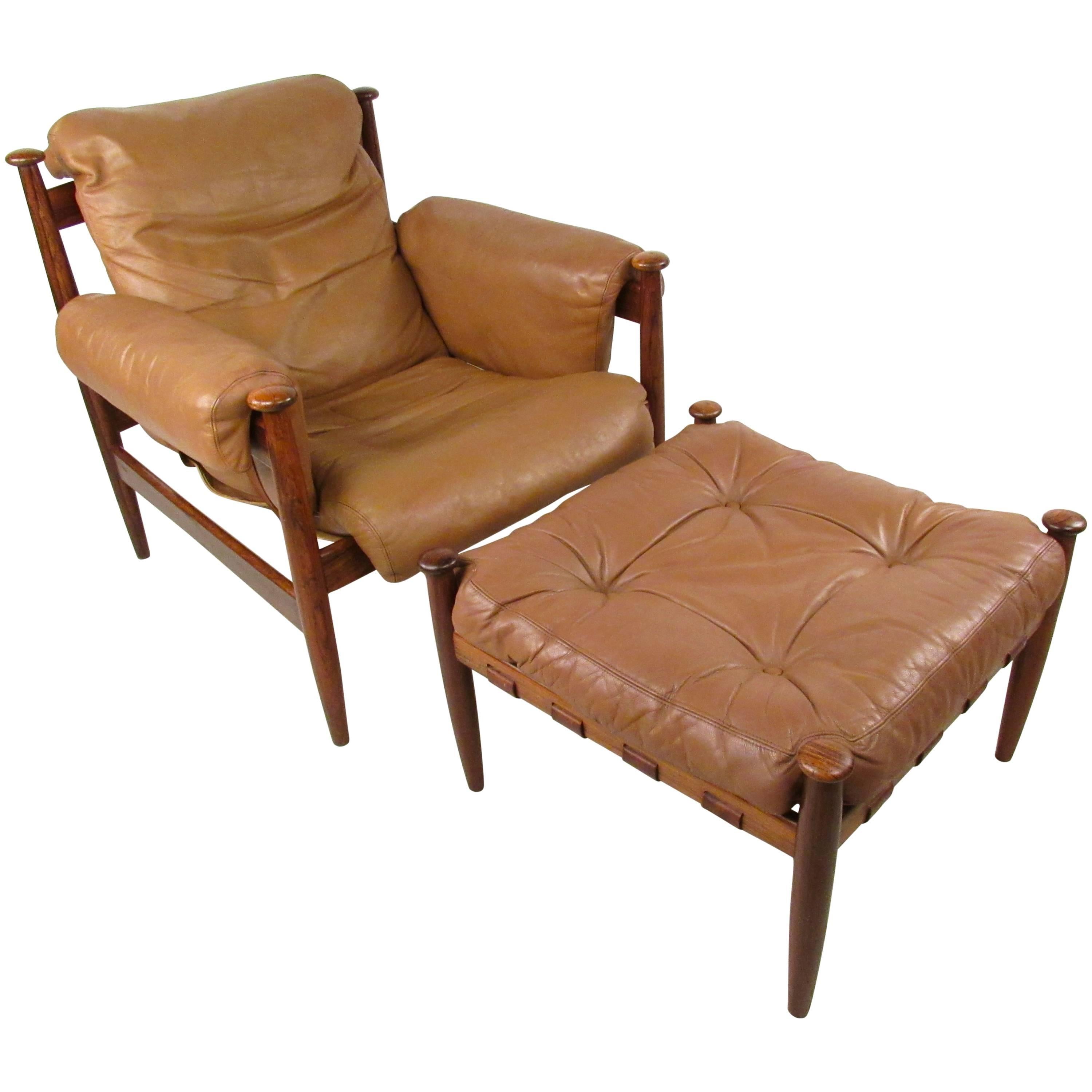 Vintage Leather Amiral Lounge Chair by Ire Mobler 