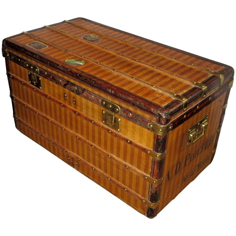 Sold at Auction: Antique Louis Vuitton Rayee Steamer Trunk