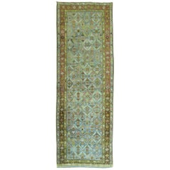 Karabagh Runner with Turquoise and Chartreuse