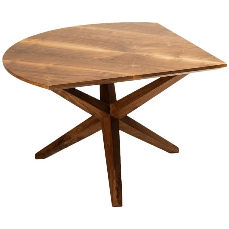 Solid Walnut Jack Base Corner Table For Sale