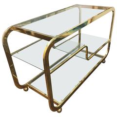 Three-Tier Bar Cart Attributed to Milo Baughman