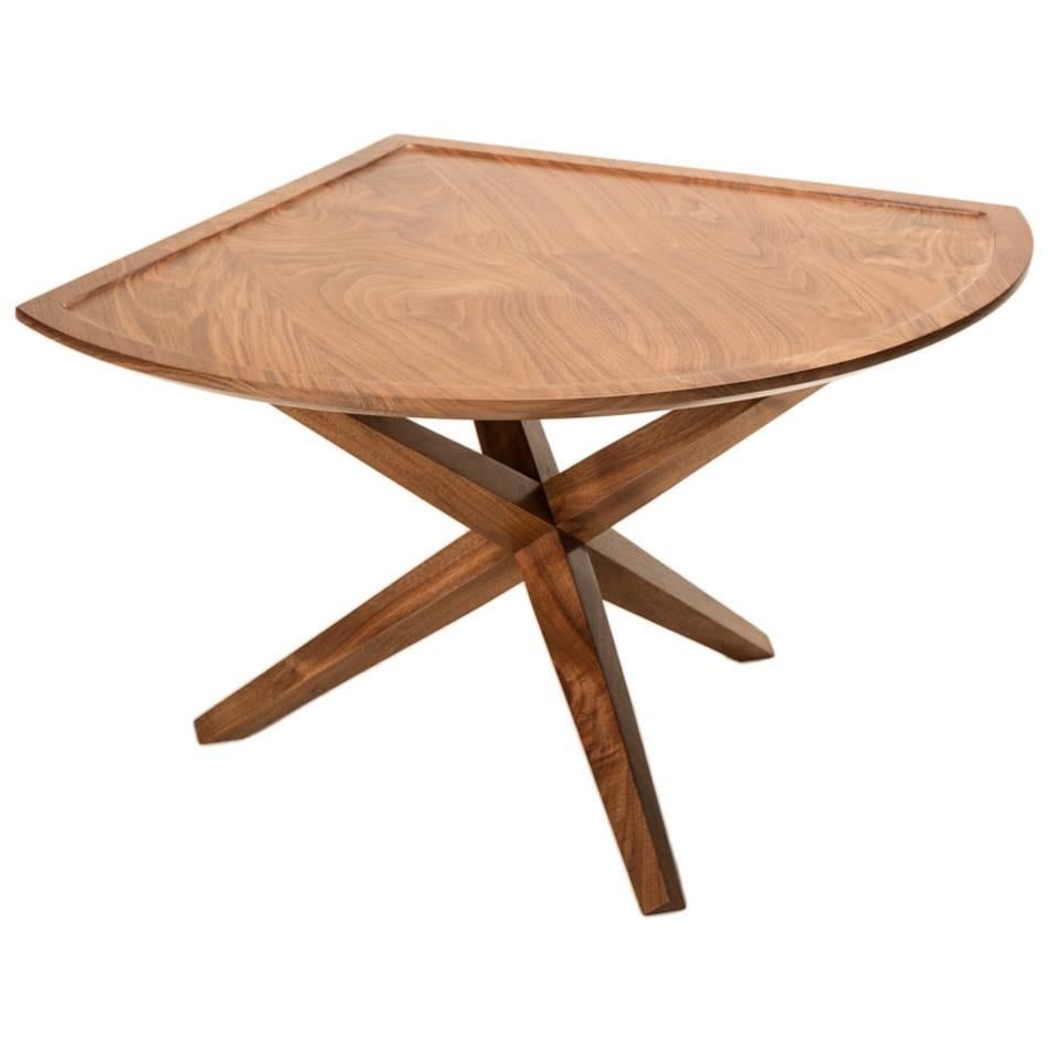 Solid Walnut Ledge Top Corner Table For Sale