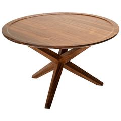 Solid Walnut Round Ledge Top End Table