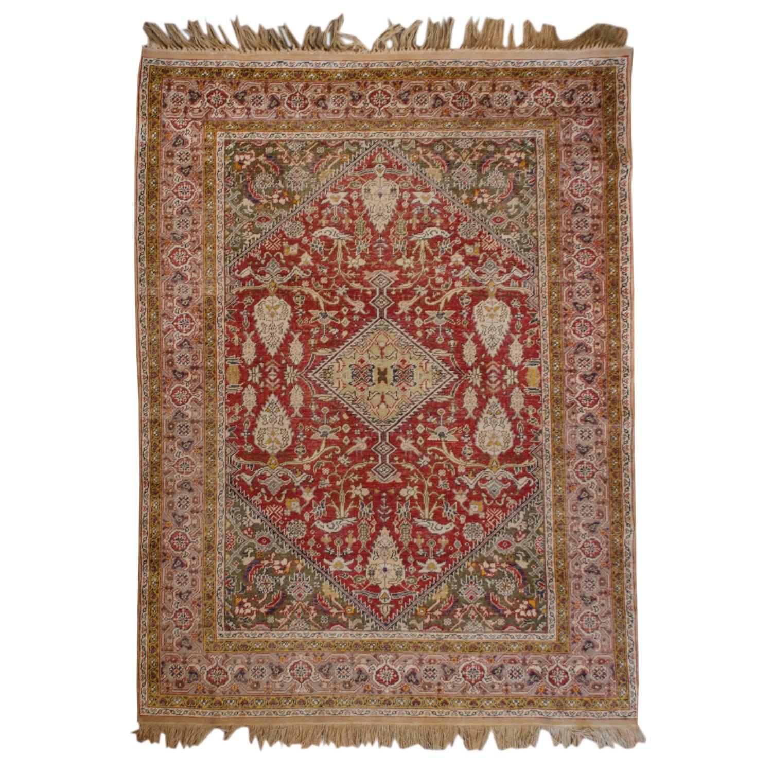 Wonderful Early 20th Century Silk Kayseri Rug For Sale