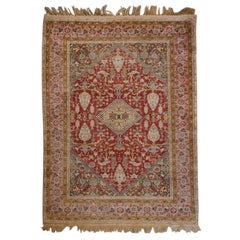 Merveilleux tapis Kayseri en soie du début du XXe siècle
