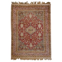 Vintage Wonderful Early 20th Century Silk Kayseri Rug