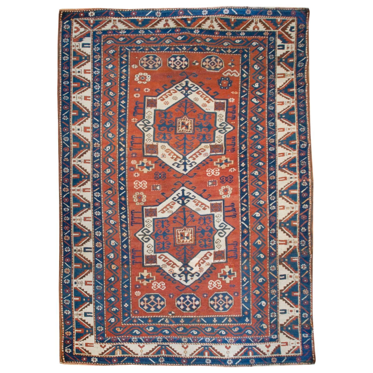 Fachralo-Kazak-Teppich aus dem 19. Jahrhundert, interessant