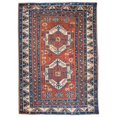 Interesting 19th Century Fachralo Kazak Rug 8