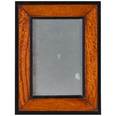 An Anglo-Ceylonese Satinwood and Ebony Diminutive Rectangular Mirror