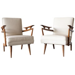 Pair of Oak armchairs, 1960s