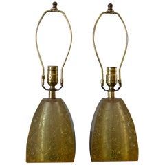 Fractal Resin Mantel Pair Lamps, Rewired