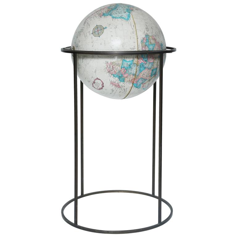 Mid-Century Modern Paul McCobb Replogle Terrestrial Globe Brass Stand ...