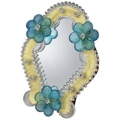 Miroir en verre de Murano d'origine, Italie, années 1950, objet de décoration vintage