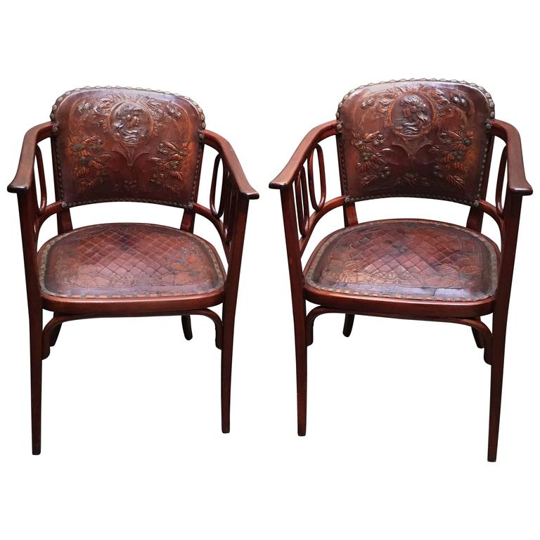 Beechwood Furniture Exterior pair of josef hoffman bent beechwood and hand tooled leather Beechwood Furniture Exterior pair of josef hoffman bent beechwood and hand tooled leather