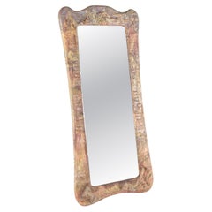 Large leather mirror