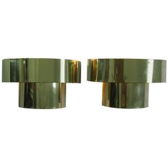Incredible Rare Pair of Curtis Jere Brass Wall Sconces 8