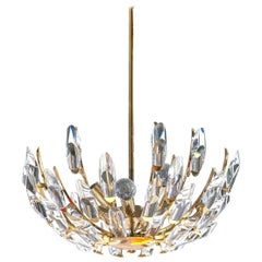 Vintage Stilkronen Crystal and Brass Chandelier