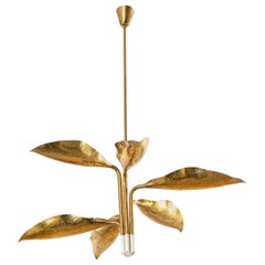 Lámpara colgante Angelo Lelii modelo 12369, latón y metal lacado, 1951