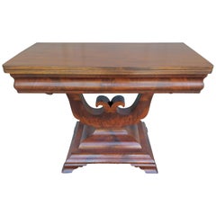 Used Fine Regency Flame Mahogany Lyre Base Side Table Games Table