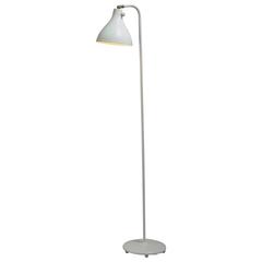 Jac Jacobsen White Metal Floor Lamp, Norway, 1950s