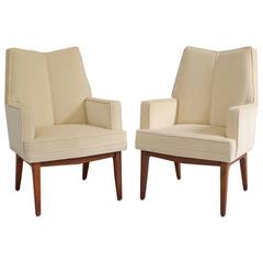 Modern High Back Velvet Armchairs 6