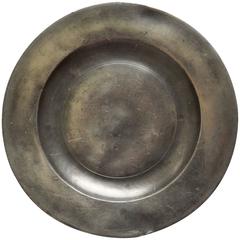 Used Irish Pewter Plate, Georgian Dish Marked