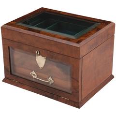 Antique Glazed Walnut Jewellery Box