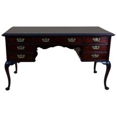 Victorian Mahogany Kneehole Desk on Cabriole Legs 11