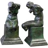 Serre-livres nus féminins, rares sculptures en bronze de Max Kalish, Fonderie de Paris