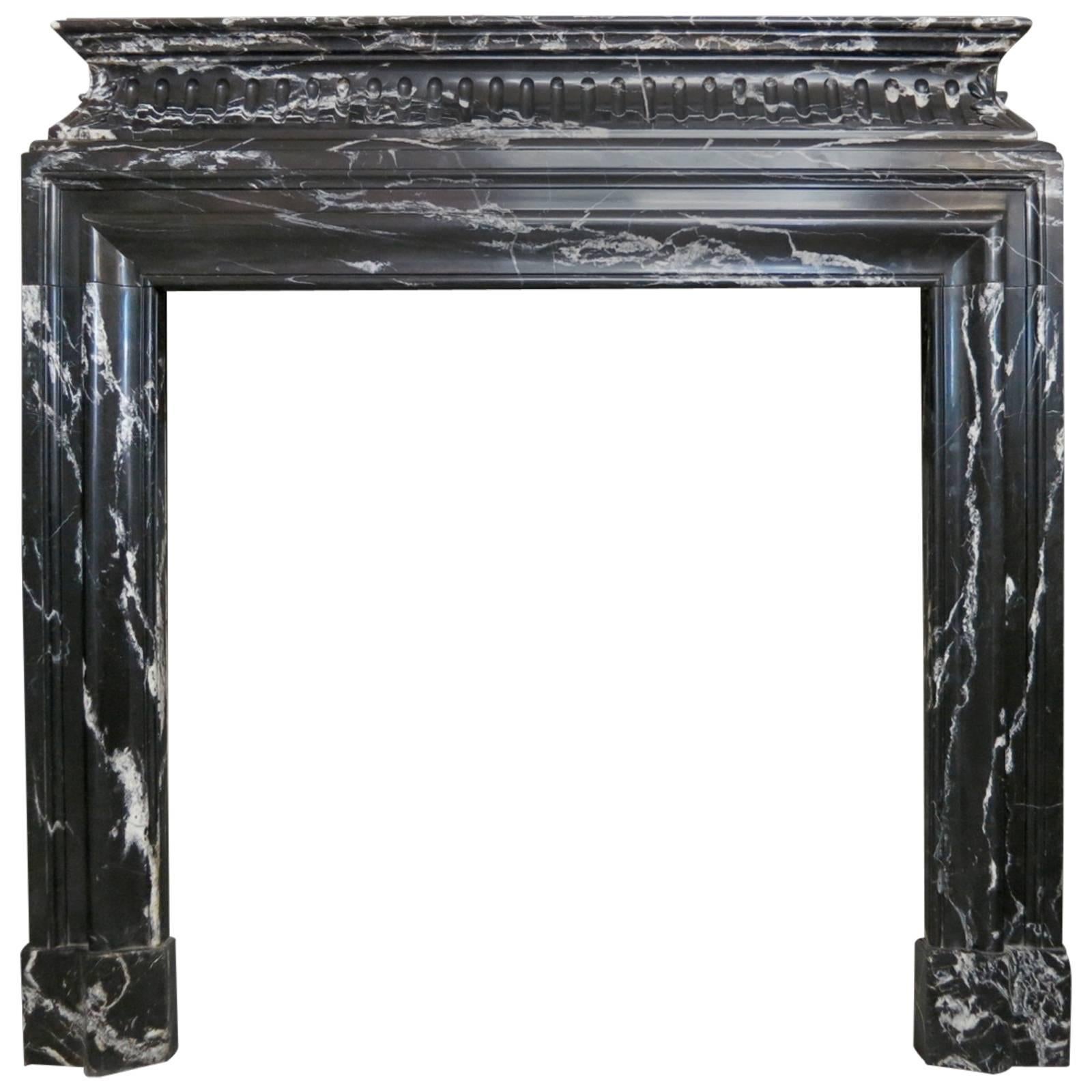 Antique French Bolection De Versailles Marble Fireplace Mantel