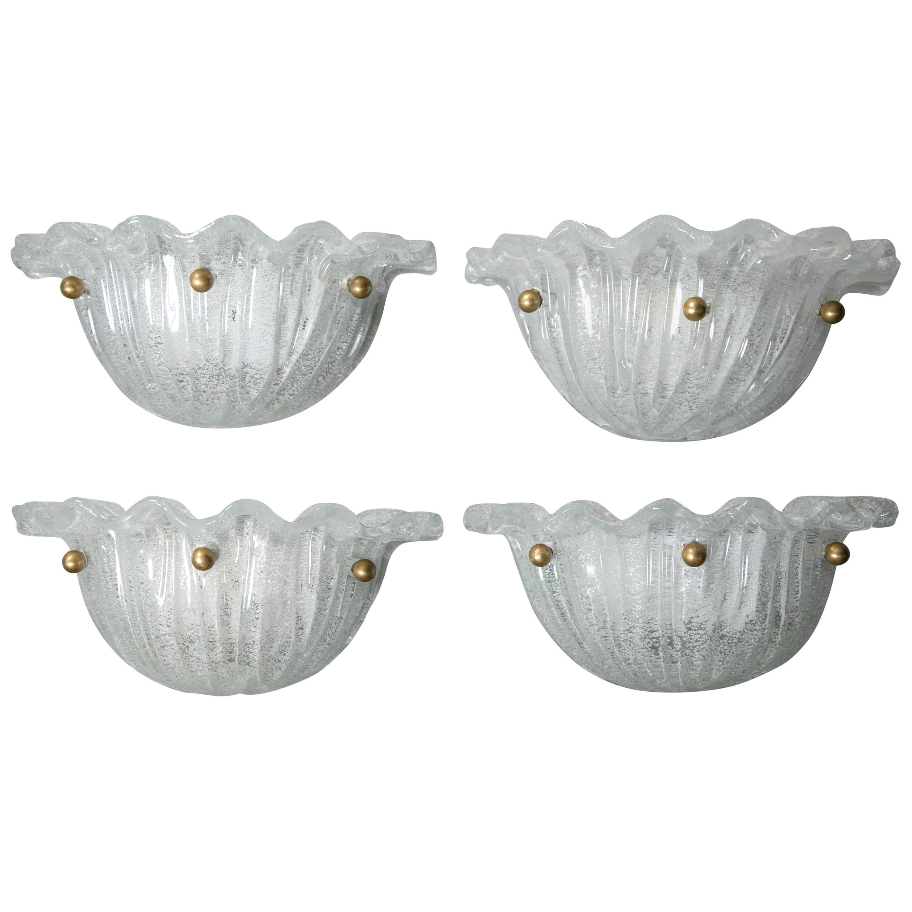 Murano Shell Sconces For Sale