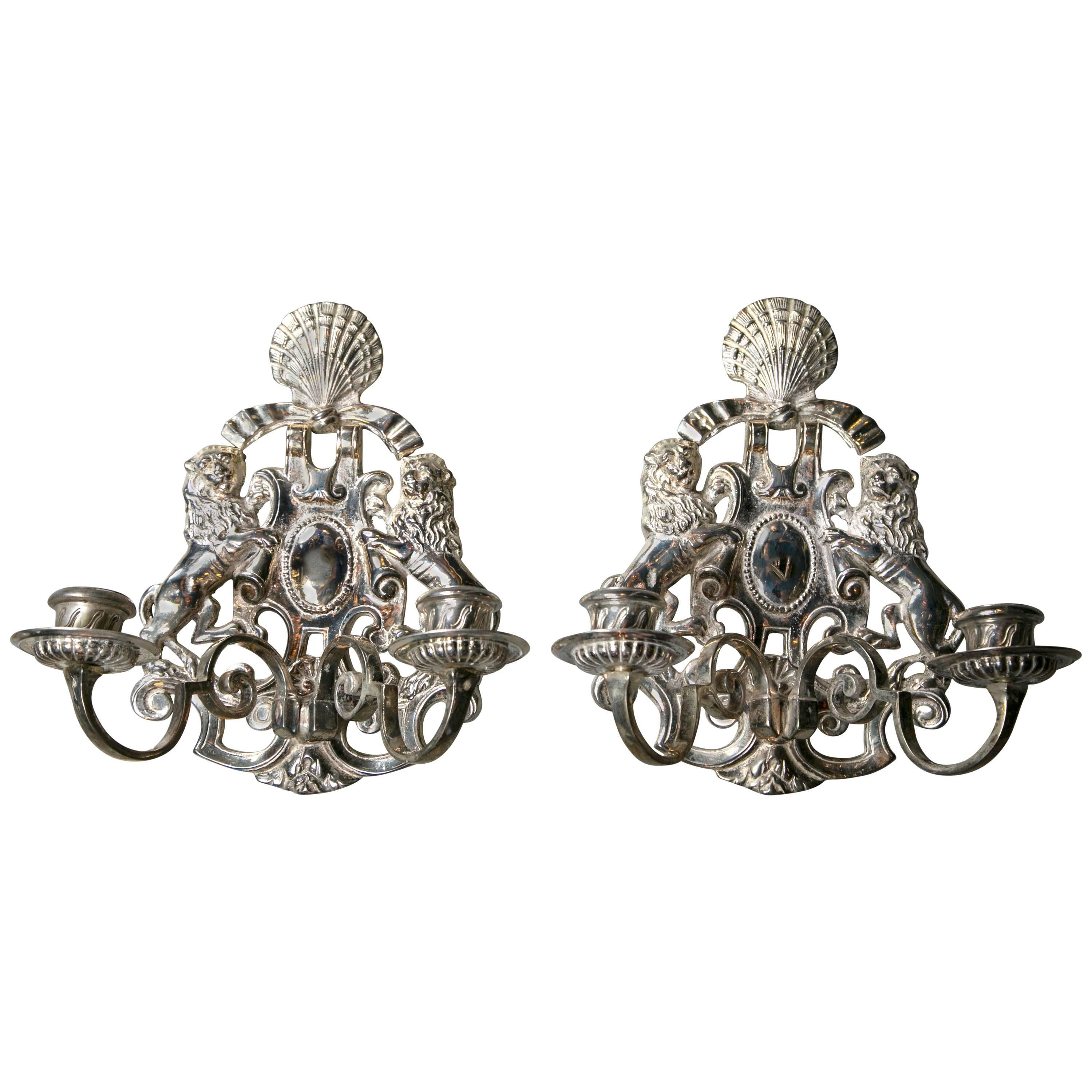 Caldwell Silver Plated Sconces For Sale