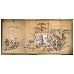 18th Century Six-Panel Japanese Screen