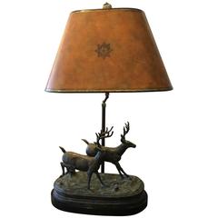 Magnificent Maitland Smith Bronze Adirondack Style Lamp