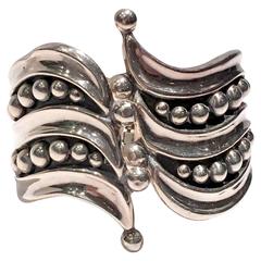 1960s Sterling Silver Twist Cuff Bracelet