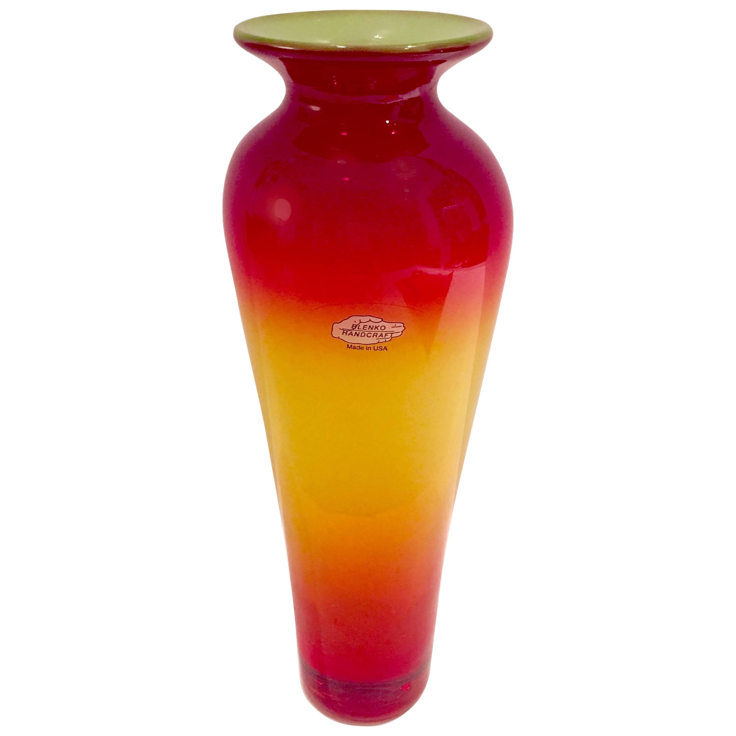 2002 Blenko Glass Tequila Sunrise Signed, Richard Blenko  For Sale