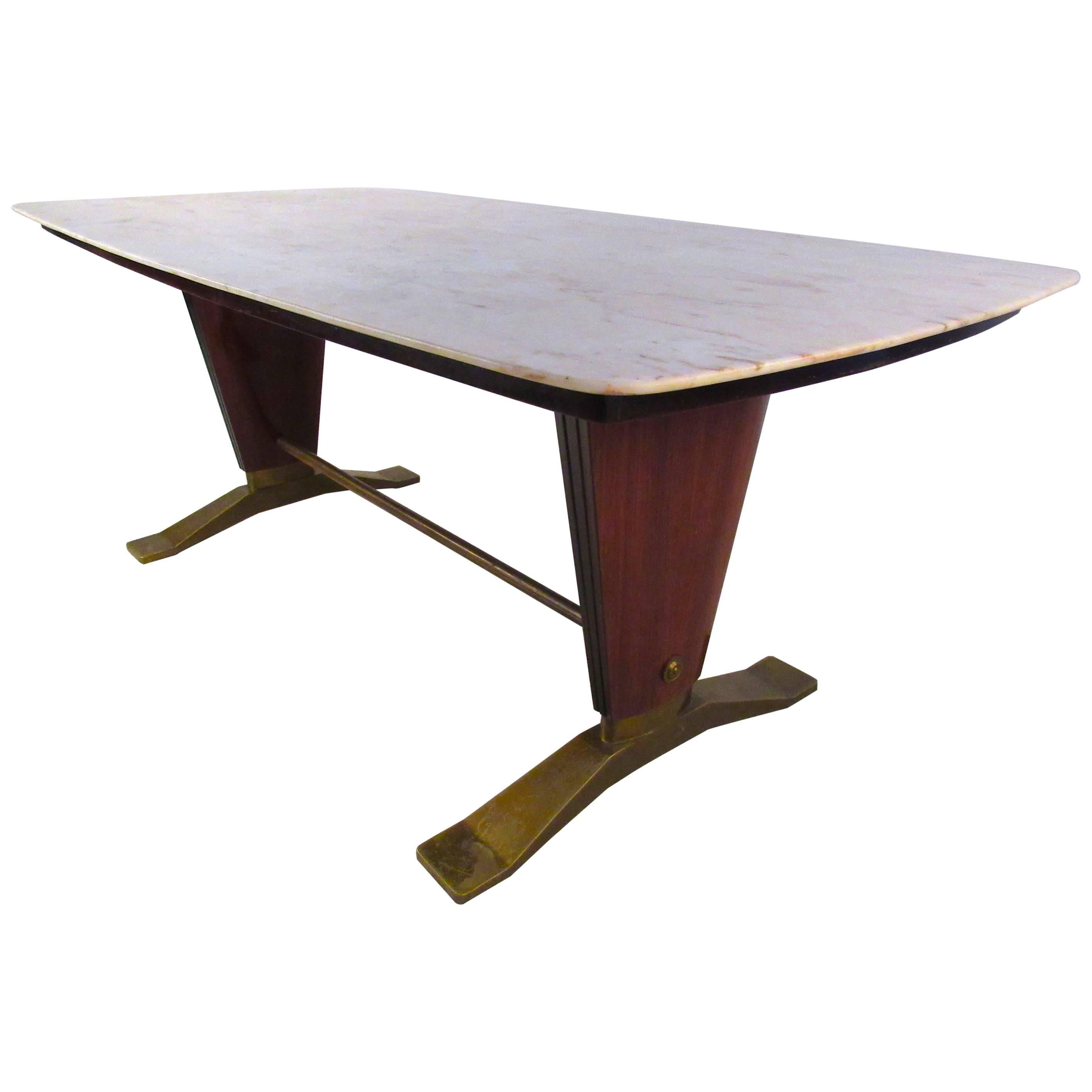 Borsani Style Marble-Top Dining Table