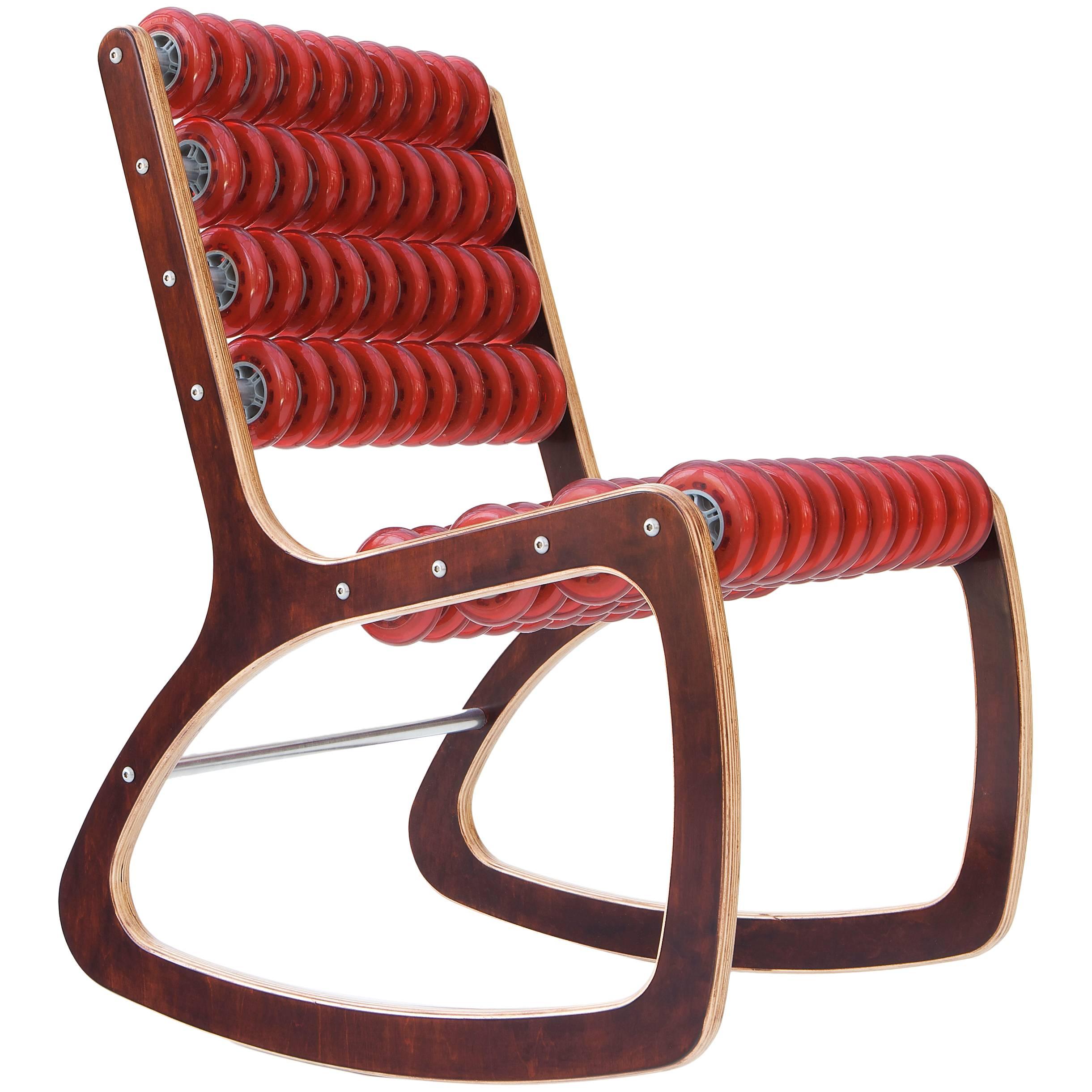 Razor Rocker Rocking Chair in Walnut and Translucent Red by Philip ...
